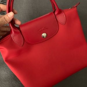 Longchamp mini nylon red tote 💖